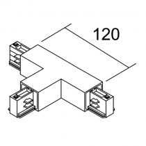 Connexion en T, Terre à droite - pour rail 3 allumages (16358)