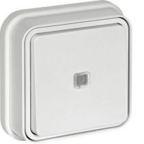 cubyko Poussoir 1F à voyant témoin encastré blanc IP55 (WNE023B)