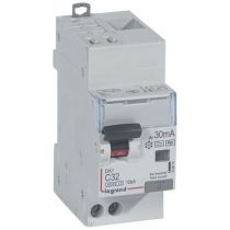 Disjoncteur diff DX³ 6000 -auto/vis-U+N 230V~-32A -typeHpi- 30mA-10kA-courbe C - 2M (410874)