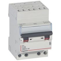 Disjoncteur DX³ 4500 - auto/vis - 4P - 400 V~ - 25A - 6kA - courbe C - 3M (406921)