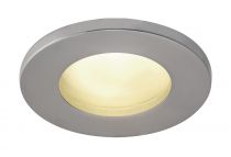 DOLIX OUT, encastré de plafond intérieur/extérieur, rond, chrome mat, GU10/QPAR51, 50W max, IP65 (1001168)