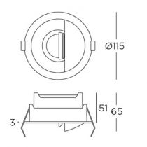 Downlight SIA LENS 12W 4000K BLANC (AH22-12X8AZBBWR)