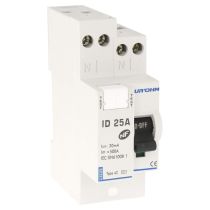 Interrupteur différentiel  25A 1P+N 30mA connexion haut/haut Classe AC (23225)