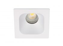 IVARO - Downlight carré fixe blanc, IP44, LED intég. 36° 7,5W 4000K 620lm (50444)