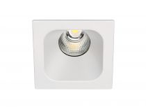 IVARO - Downlight carré fixe blanc, IP44, LED intég. 40° 13W 4000K 1100lm (50445)