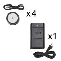 Kit 4 chargeurs sans fil 15W pour mobilier raccordement par fiche 2P Euro (077646L)