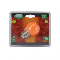 led 1 watt bulb e27 orange blister (7628b)