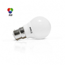 led 2 watt g50 bulb globe b22 230v rgb boite (7470c)