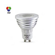 led 3w gu10 rgb + telecommande blister (73832)