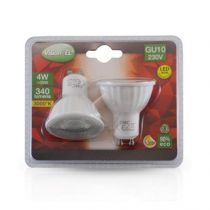 led vision-el pack 2 led 4 w gu10 3000k 38° blister (73831)