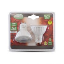 led vision-el pack 2 led 4 w gu10 6000k 38° blister (73830)