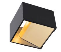 LOGS IN, applique intérieure, carré, noir/laiton, LED, 12W, 2000-3000K, variable Triac, Dim to warm (1000638)