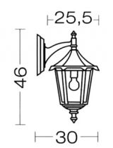 MONACO - Appl. Mur Ext. (haut) IP43 IK02, vert, E27 100W max., lampe non incl. (3035)