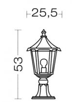 MONACO - Borne Ext. IP43 IK02, vert, E27 100W max., lampe non incl., haut. 53cm (3043)