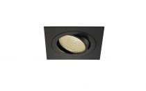 NEW TRIA 110, encastré de plafond intérieur, simple, carré, noir, LED, 15W, 3000K, clips ressorts, variable Triac (114250)