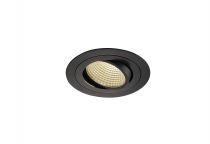 NEW TRIA 110, encastré de plafond intérieur, simple, rond, noir, LED, 15W, 3000K, clips ressorts, variable Triac (114230)