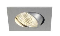 NEW TRIA 68, encastré de plafond intérieur, simple, carré, alu brossé, LED, 5,3W, 3000K, clips ressorts (113966)