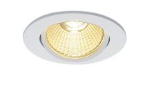 NEW TRIA 68, encastré de plafond intérieur, simple, rond, blanc mat, LED, 11W, 3000K, clips ressorts, variable Triac (114381)