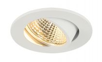 NEW TRIA 68, encastré de plafond intérieur, simple, rond, blanc mat, LED, 5,3W, 2700K, clips ressorts (1003059)