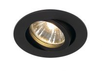 NEW TRIA 68, encastré de plafond intérieur, simple, rond, noir, GU10/QPAR51, 50W max, clips/lames ressorts (1001980)