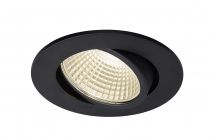 NEW TRIA 68, encastré de plafond intérieur, simple, rond, noir mat, LED, 5,3W, 3000K, clips ressorts (1003057)