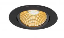 NEW TRIA 68, encastré de plafond intérieur, simple, rond, noir mat, LED, 7,2W, 1800-3000K, clips/lames ressorts, Dim To warm, va