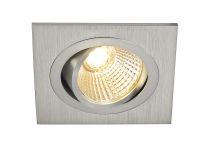 NEW TRIA 77, encastré de plafond intérieur, simple, carré, alu brossé, LED, 8W, 2700K, clips ressorts (113886)