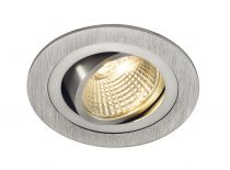 NEW TRIA 77, encastré de plafond intérieur, simple, rond, alu brossé, LED, 8W, 2700K, clips ressorts (113876)