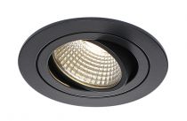 NEW TRIA 77, encastré de plafond intérieur, simple, rond, noir mat, LED, 8W, 3000K, clips ressorts (113900)