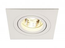 NEW TRIA 78, encastré de plafond intérieur, simple, carré, blanc , GU10/QPAR51, 50W max, lames ressorts (111721)