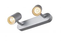 NOBLO, applique et plafonnier intérieur, double, argent, LED, 16W, 2700K, variable Triac (1002975)