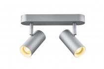 NOBLO, applique et plafonnier intérieur, double, argent, LED, 16W, 2700K, variable Triac (1002975)