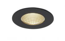 PATTA-I, encastré de plafond intérieur/extérieur, rond, noir, LED, 11W, 3000K, IP20/IP65, RT 2012, variable Triac (114420)