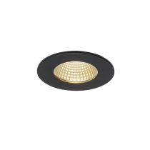 PIREQ IP, encastré de plafond intérieur/extérieur, rond, noir mat, LED, 11W, 3000K, IP20/IP65, RT 2012, variable (1000256)