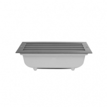 piton e27 spot encastrable ip44 rectangle grille inox 304 (70745)