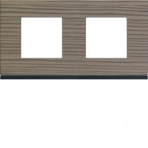 Plaque gallery 2 postes horizontale 71mm matiere grey wood (WXP4812)