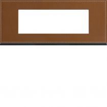 Plaque gallery 6 modules entraxe 57mm matiere coffee leather (WXP4906)