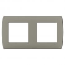 Plaque taupe 2 postes (61991)