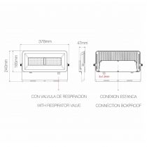 Projecteur LED extérieur POLARIS Noir 100W 3000K (4513)