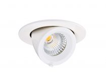 RANDY S - Downlight rond, orientable, blanc, 36°, LED intég 7,5W 4000K 680lm (50443)