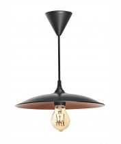 ROMA - Suspension E27 60W max, Ø280mm, acier noir/int.cuivré, lampe non incl. (4205)