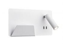 SOMNILA SPOT, applique intérieure, liseuse, version gauche, blanc, LED, 13W, 3000K, avec port USB (1003457)