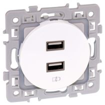 SQUARE chargeur dble USB A 5,5V BLC (60229)