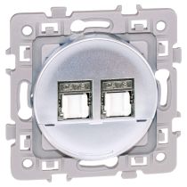 SQUARE DBLE RJ 45 CAT6 grade3 multimedia STP SILVER (60473)