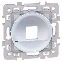 SQUARE plastron RJ45 format KEYSTONE SILVER (60478)