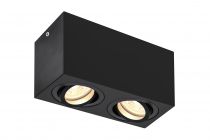 TRILEDO, plafonnier intérieur, double, rectangulaire, noir, GU10/LED GU10 51mm, 2x 10W max (1002005)